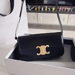 Celine Triomphe Classic Leather Shoulder Bag